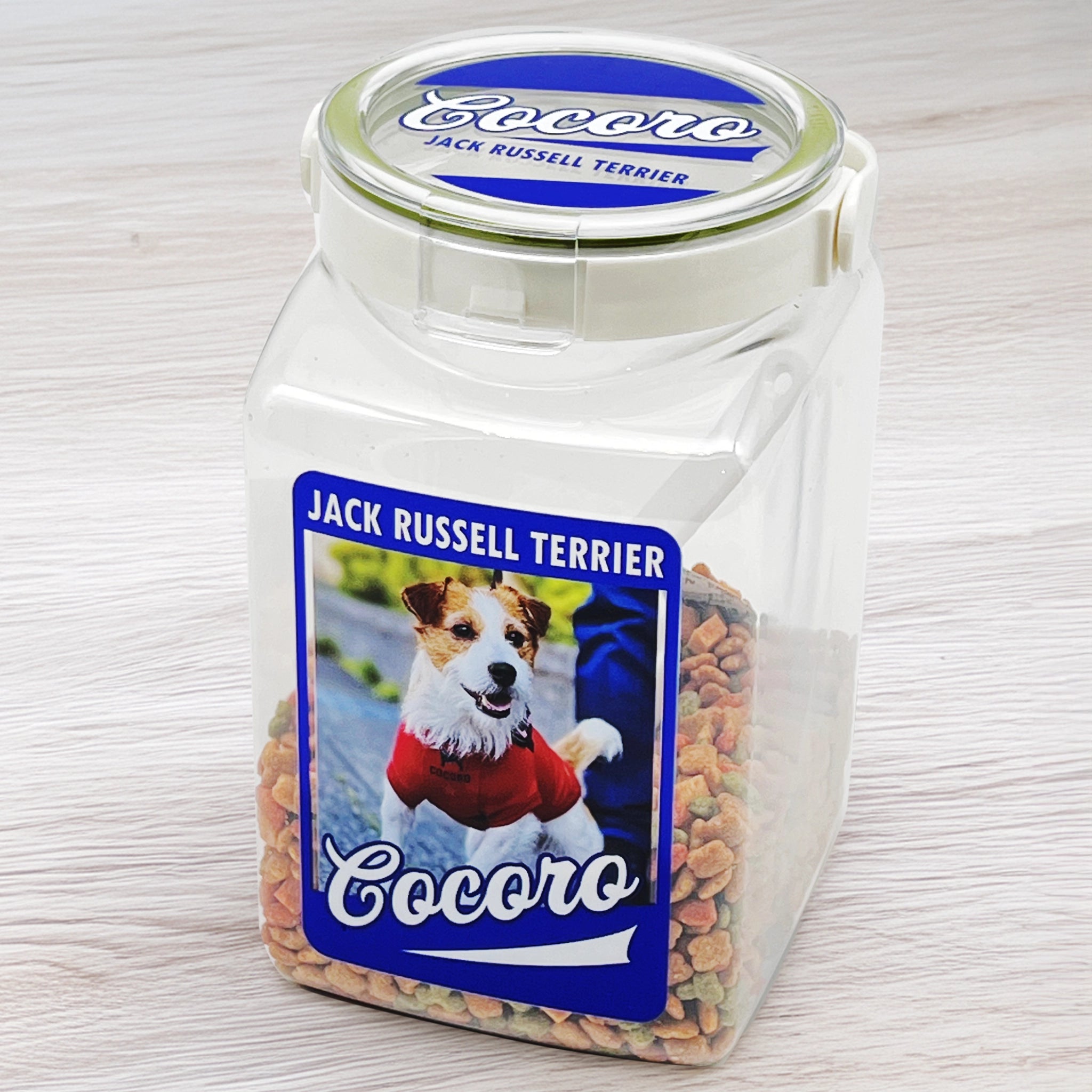 愛犬の写真が入る名入れフードストッカー｜フレッシュロック – いぬの